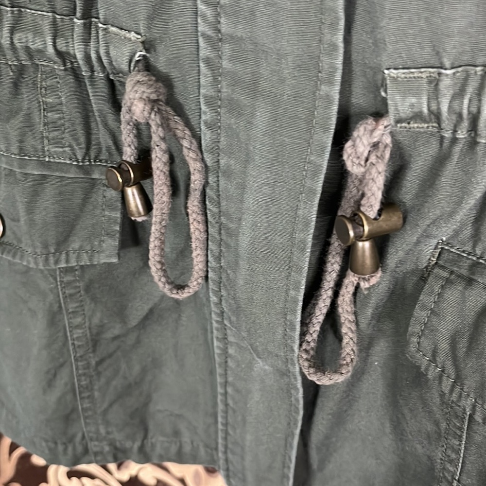 Chocolate Women’s Olive Green Utility Jacket with Hood - Picture 3 of 7